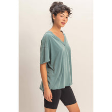 Load image into Gallery viewer, Washed V-Neck Oversized Tee