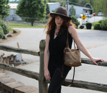 Load image into Gallery viewer, Handmade Waxed Canvas Tote | Small | The Minimalist~ in Forest & Navy
