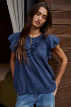 Load image into Gallery viewer, Logan Woven Cotton Linen Flutter Top~ in several colors
