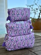 Load image into Gallery viewer, Grape Block Printed Toiletry/Cosmetic/Travel Bags (3 sizes)