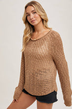 Load image into Gallery viewer, Raglan Open Knit Pullover~ in Tan and Mocha too