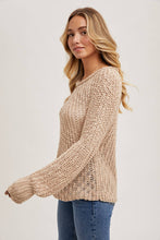 Load image into Gallery viewer, Raglan Open Knit Pullover~ in Tan and Mocha too