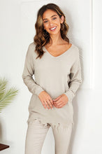 Load image into Gallery viewer, Maia Distressed Hem V Neck
