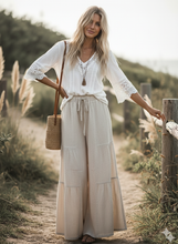 Load image into Gallery viewer, Linen Blend Tiered Wide Leg Palazzo Pants~ coming June 24th