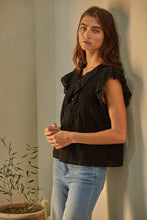 Load image into Gallery viewer, Logan Woven Cotton Linen Flutter Top~ in several colors