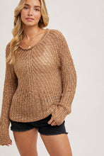 Load image into Gallery viewer, Raglan Open Knit Pullover~ in Tan and Mocha too