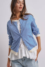 Load image into Gallery viewer, Breton Striped Knit Button Front Cardigan