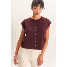Load image into Gallery viewer, Rolled Edge Button Front Sweater Vest~ also in Blue