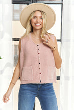 Load image into Gallery viewer, Kiley Knit Vest w/ Pom Pom Buttons
