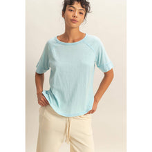 Load image into Gallery viewer, Acid Wash Raw Seam Raglan Short Sleeve Tee