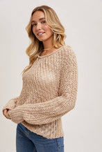 Load image into Gallery viewer, Raglan Open Knit Pullover~ in Tan and Mocha too