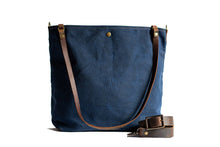 Load image into Gallery viewer, Handmade Waxed Canvas Tote Bag | Large | The Minimalist~ in olive & Pecan