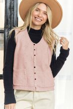 Load image into Gallery viewer, Kiley Knit Vest w/ Pom Pom Buttons