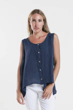 Load image into Gallery viewer, Augusta Linen Button Front Top~ more colors coming