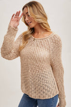 Load image into Gallery viewer, Raglan Open Knit Pullover~ in Tan and Mocha too