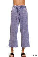 Load image into Gallery viewer, Acid Wash Fleece Palazzo Sweatpants With Pockets