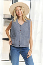 Load image into Gallery viewer, Kiley Knit Vest w/ Pom Pom Buttons