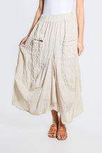 Load image into Gallery viewer, Brenna Cotton/Linen Bunched Pocket Skirt