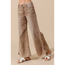 Load image into Gallery viewer, Wide Leg Flared Washed Corduroy Pants with Side Slits~ also in Mocha 10/20