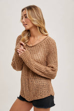 Load image into Gallery viewer, Raglan Open Knit Pullover~ in Tan and Mocha too