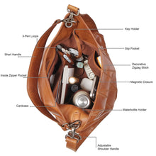 Load image into Gallery viewer, Bree Diamond Leather Shoulder Bag~ now in Cognac