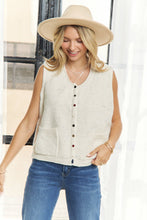 Load image into Gallery viewer, Kiley Knit Vest w/ Pom Pom Buttons