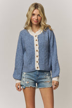 Load image into Gallery viewer, Farrah Contrast Scalloped Trim Cardigan