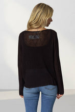 Load image into Gallery viewer, Ariette Black Knit Lightweight Cardigan