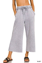 Load image into Gallery viewer, Acid Wash Fleece Palazzo Sweatpants With Pockets