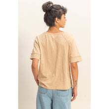 Load image into Gallery viewer, Acid Wash Raw Seam Raglan Short Sleeve Tee