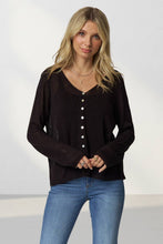 Load image into Gallery viewer, Ariette Black Knit Lightweight Cardigan