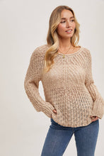 Load image into Gallery viewer, Raglan Open Knit Pullover~ in Tan and Mocha too