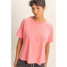 Load image into Gallery viewer, Acid Wash Raw Seam Raglan Short Sleeve Tee