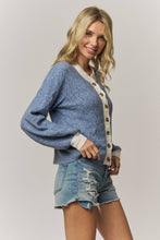 Load image into Gallery viewer, Farrah Contrast Scalloped Trim Cardigan