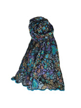 Load image into Gallery viewer, Voile Scarves w/ pom pom edging