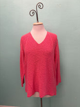 Load image into Gallery viewer, Avalin Cable Stitch V Neck Sweater~ in Navy & White & Coral