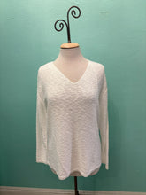 Load image into Gallery viewer, Avalin Cable Stitch V Neck Sweater~ in Navy & White & Coral