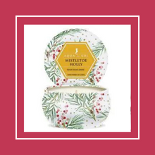 Load image into Gallery viewer, Mistletoe & Holly 4oz Petite Aqua De Soi Tin