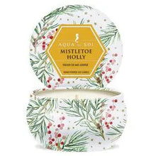 Load image into Gallery viewer, Mistletoe & Holly 4oz Petite Aqua De Soi Tin