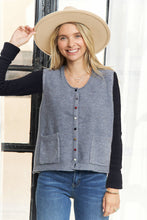 Load image into Gallery viewer, Kiley Knit Vest w/ Pom Pom Buttons