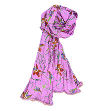 Load image into Gallery viewer, Voile Scarves w/ pom pom edging