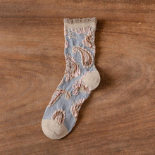 Load image into Gallery viewer, Rufia - Bohemian Embossed Floral Socks~ Many colors!
