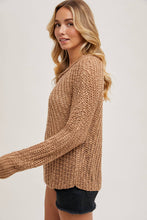 Load image into Gallery viewer, Raglan Open Knit Pullover~ in Tan and Mocha too