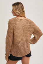 Load image into Gallery viewer, Raglan Open Knit Pullover~ in Tan and Mocha too