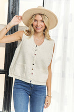 Load image into Gallery viewer, Kiley Knit Vest w/ Pom Pom Buttons