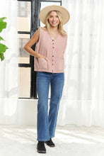 Load image into Gallery viewer, Kiley Knit Vest w/ Pom Pom Buttons