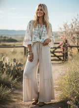 Load image into Gallery viewer, Linen Blend Tiered Wide Leg Palazzo Pants~ coming June 24th