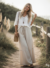 Load image into Gallery viewer, Linen Blend Tiered Wide Leg Palazzo Pants~ coming June 24th