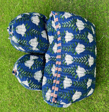 Load image into Gallery viewer, White Tulips Block Printed Toiletry/Cosmetic/Travel Bags (3 sizes)