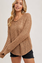Load image into Gallery viewer, Raglan Open Knit Pullover~ in Tan and Mocha too